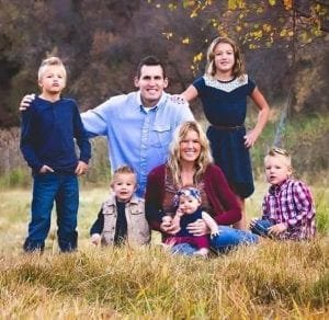 Carl and Patrice "CC" Sampson in a recent family photo with Skye, 10, CJ, 7, Chance, 5, Levi, not quite 3, and Faith, 1. Sampson family