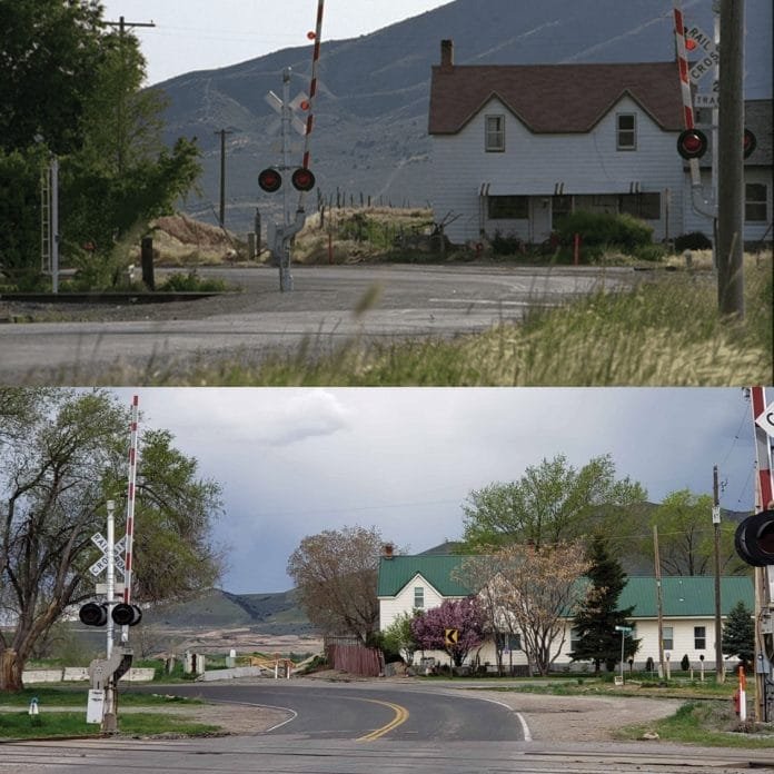 Opening shot from the movie Footloose. Utah Avenue in Payson 1984 (top) and and December 2023 (bottom) For more photos from Footloose and other places, visit Exploring Utah Facebook page and search Footloose.