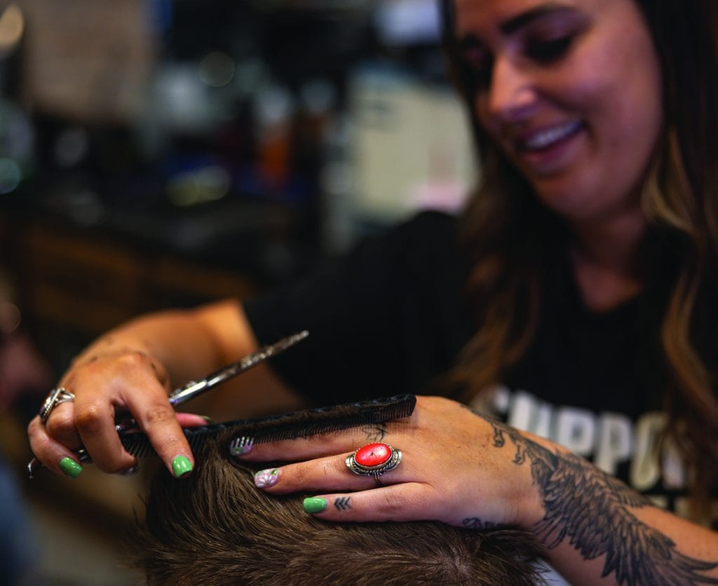 Mersadies Reber, Co-Owner, with her husband Jeremy, of The Fellas Chop Shop Barbershop. 