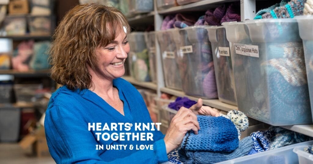 Mapleton woman carrying on mother’s legacy’ ‘knitting hearts’ for those in need.