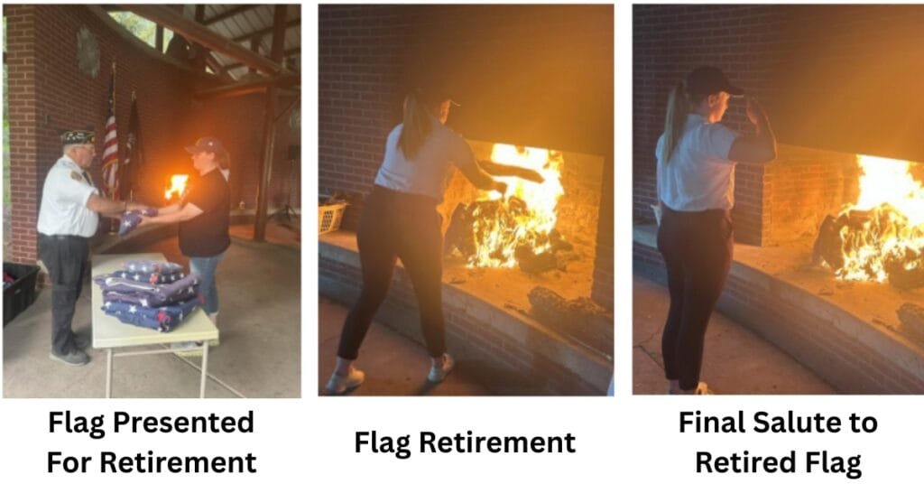 Springville-Mapleton American Legion flag retirement ceremony.