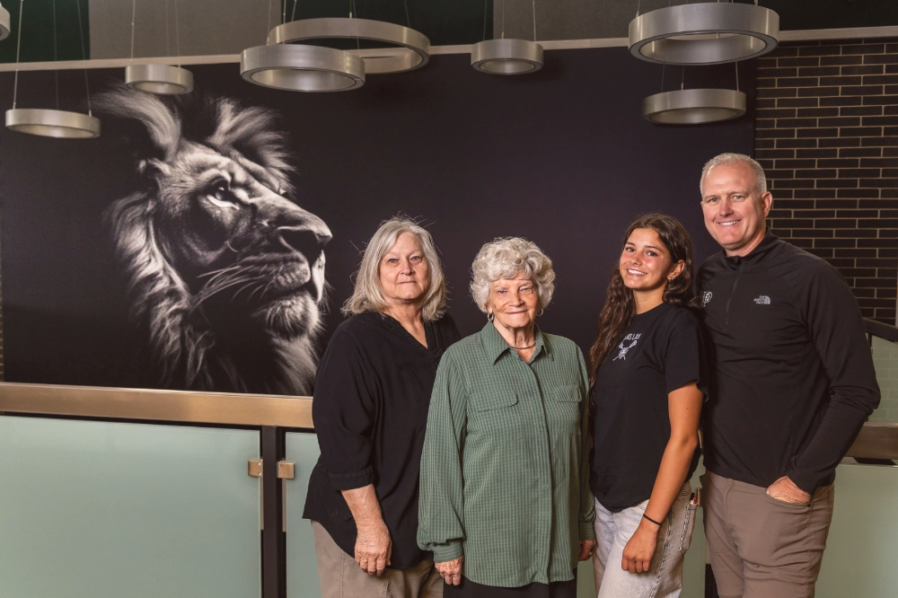 Left to right: DeAnn Sorenson, Donna Stewart, Leah Sorenson, Principal Jesse Sorenson. Photos by Pete Hansen.