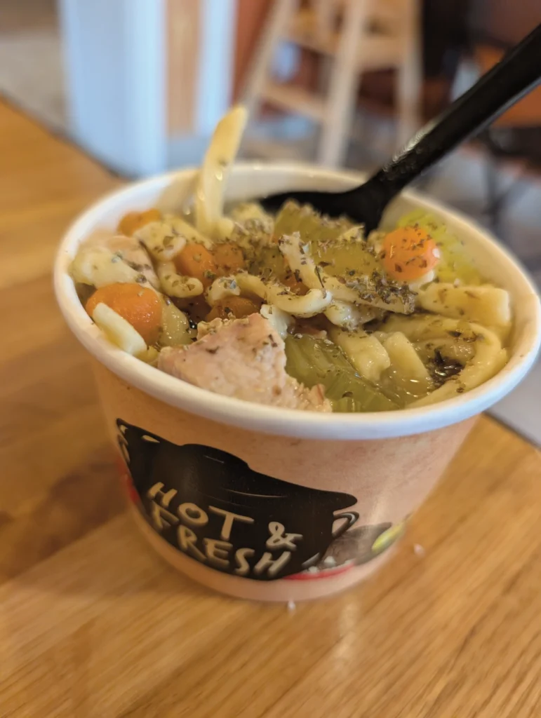 Chicken noodle soup with homemade noodles is comfort in soup form.