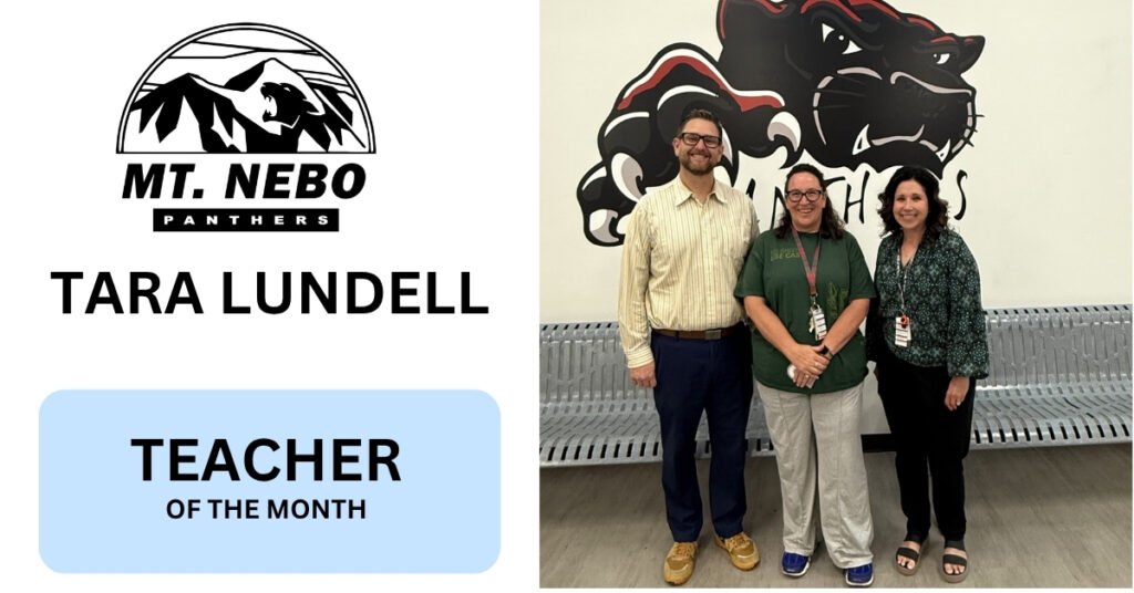 Tara Lundell, Teacher of the Month at Mount Nebo Middle School, celebrating 30 years of helping students learn to read.